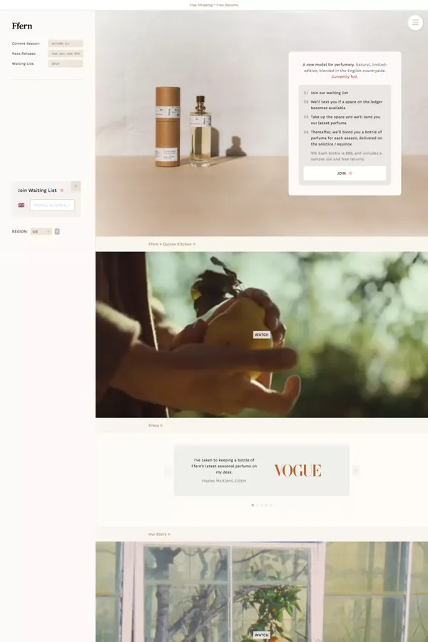 Ffern - Organic Eau De Parfum | Ffern - Ecommerce design inspiration