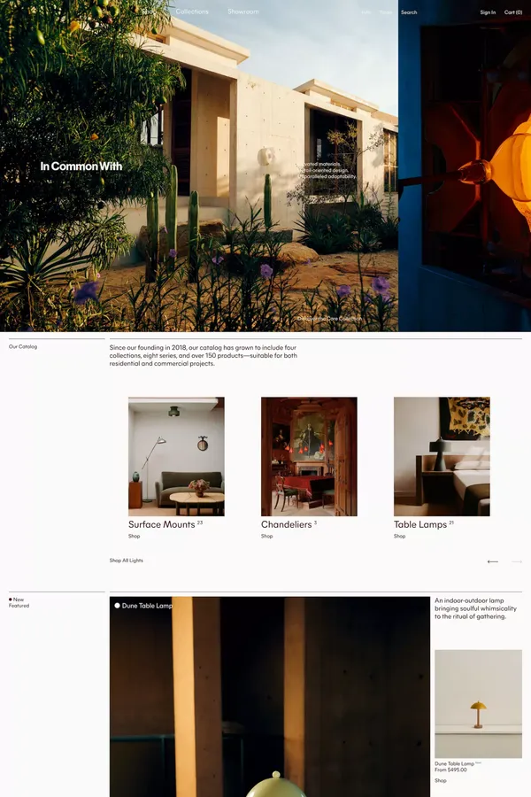 In Common With - Ecommerce design inspiration