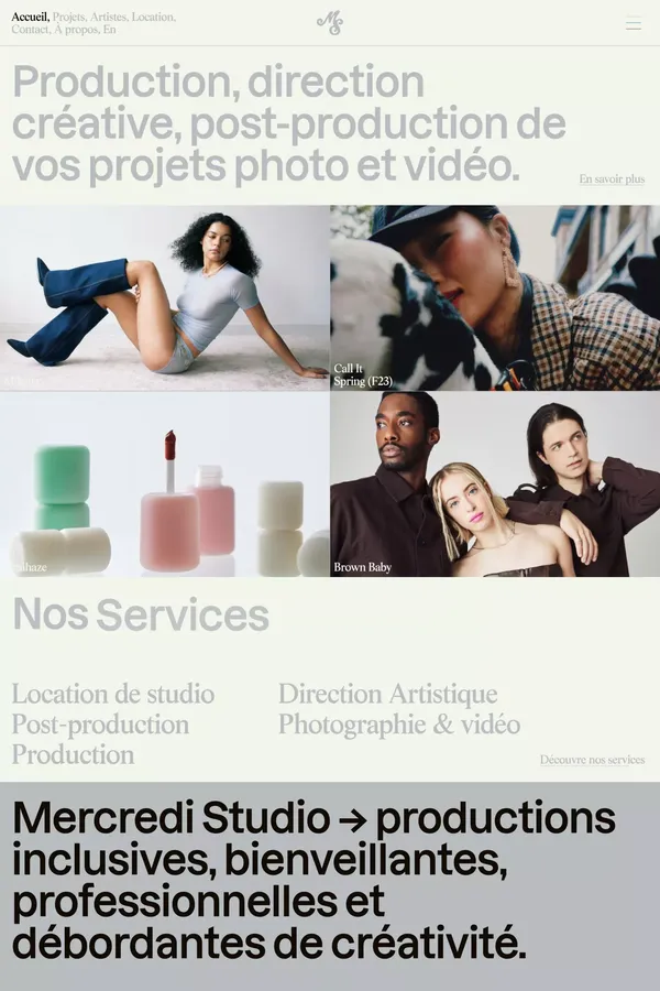 Mercredi Studio | Accueil - Portfolio design inspiration