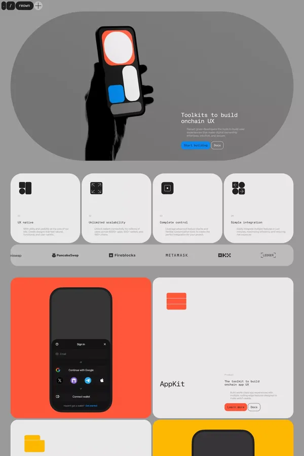 Reown | The onchain UX platform — Reown - Landing design inspiration