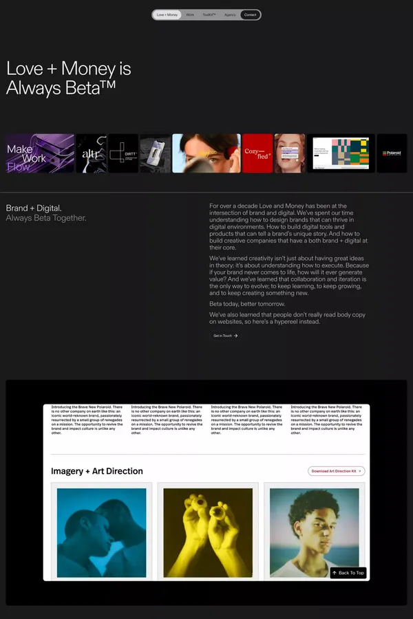 Love + Money - Portfolio design inspiration