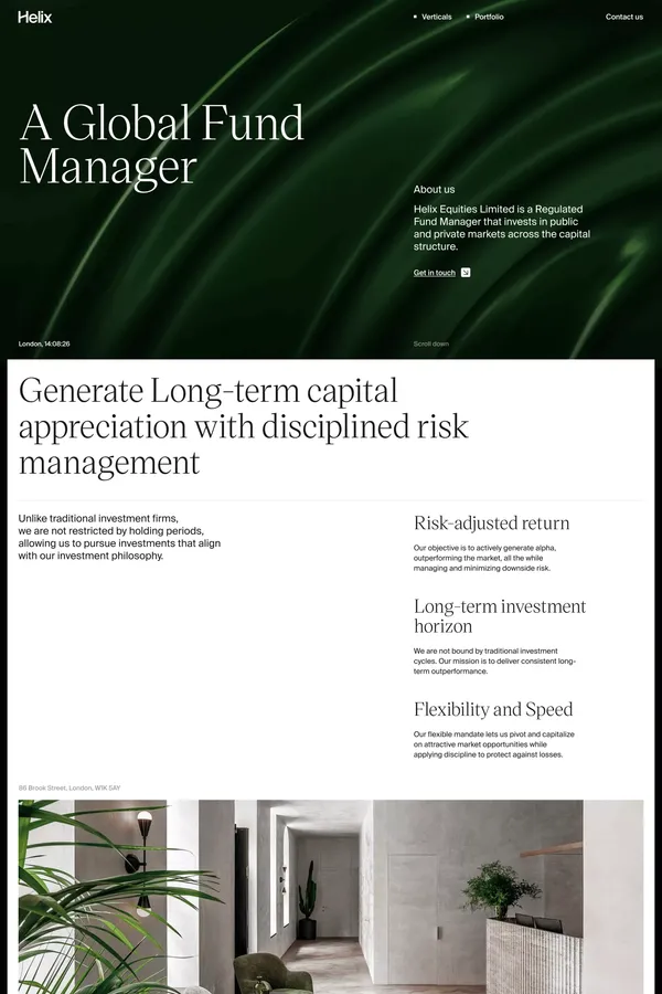 Helix - Long-Term Investment Fund Manager | London - Landing design inspiration