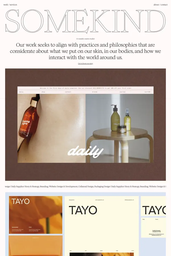 SOMEKIND - Portfolio design inspiration