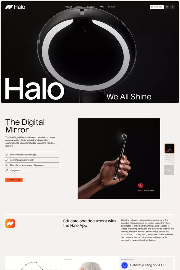 We all shine | Halo Dental Technologies - Landing design inspiration