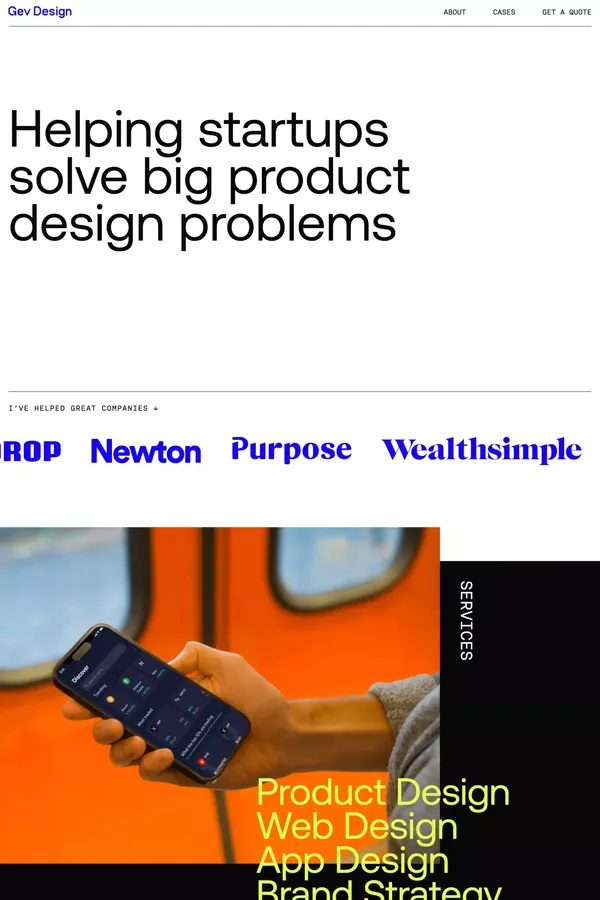 Product design for startups - Portfolio design inspiration