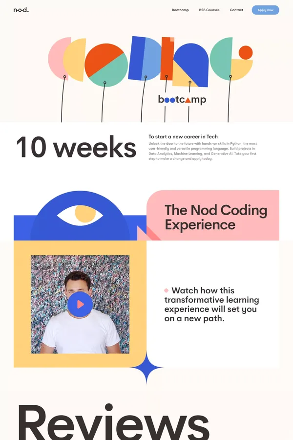Nod Coding - Landing design inspiration
