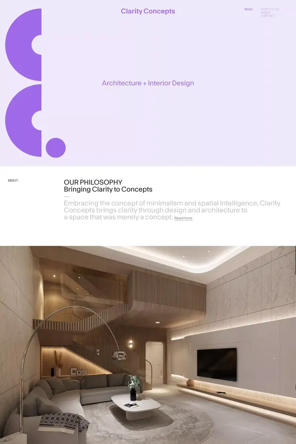 Clarity Concepts - Portfolio design inspiration