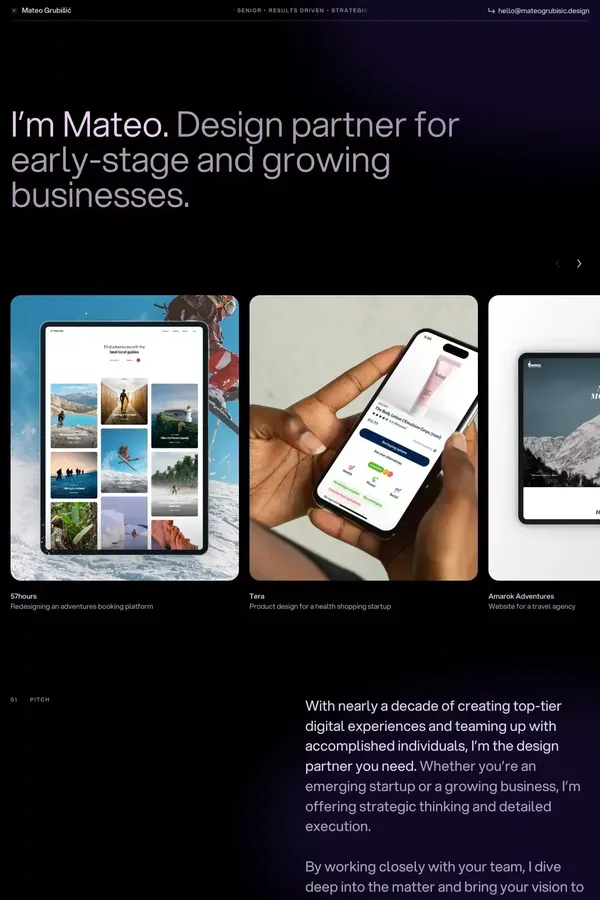 Mateo Grubišić - Portfolio design inspiration