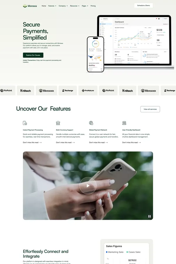 Monexa - Webflow HTML website template