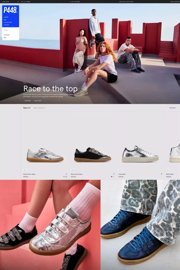 P448® Italian Sneakers - Ecommerce design inspiration