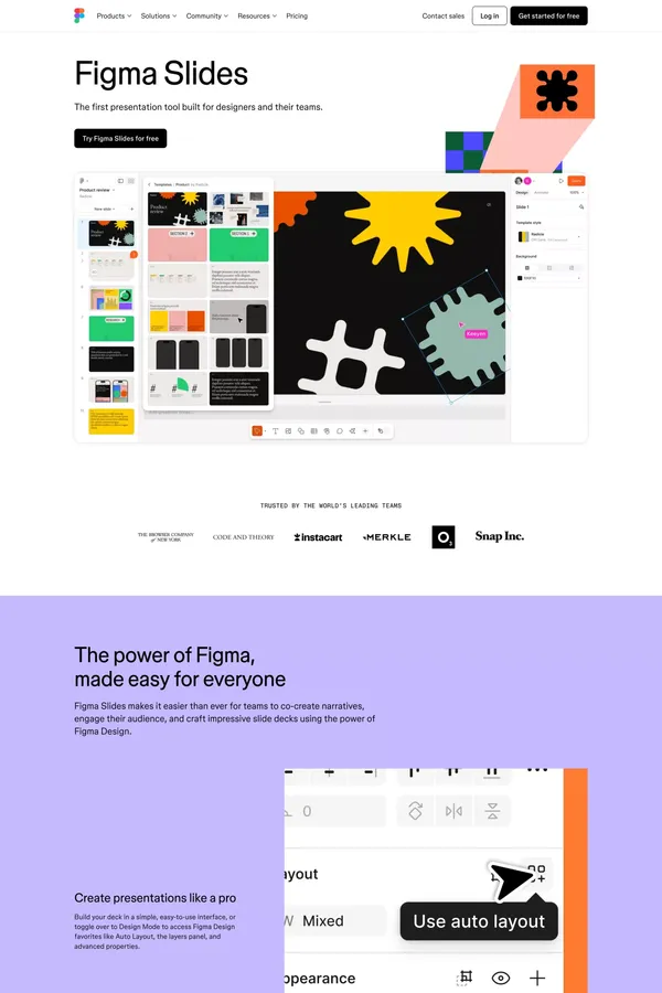 Figma Slides: Create Presentations & Slides for Every Occasion - Landing design inspiration