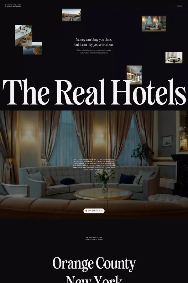 Curated Luxury Hotels from The Real Housewives | The Real Hotels - Landing design inspiration