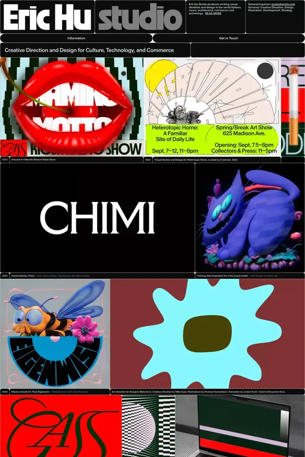 Eric Hu Studio - Portfolio design inspiration