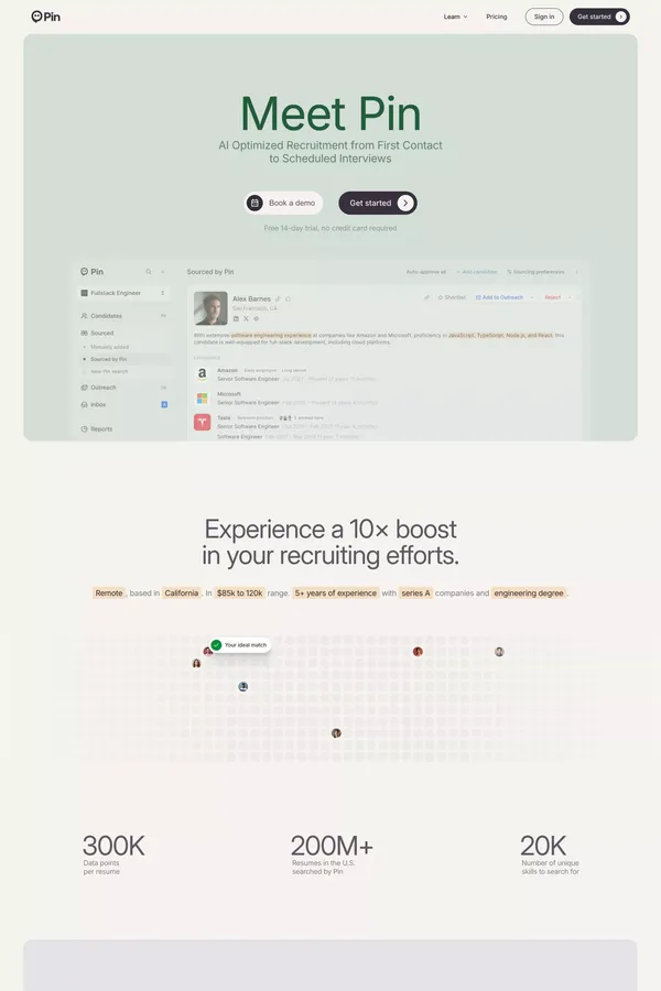 Pin • Revolutionize Recruitment - Landing design inspiration