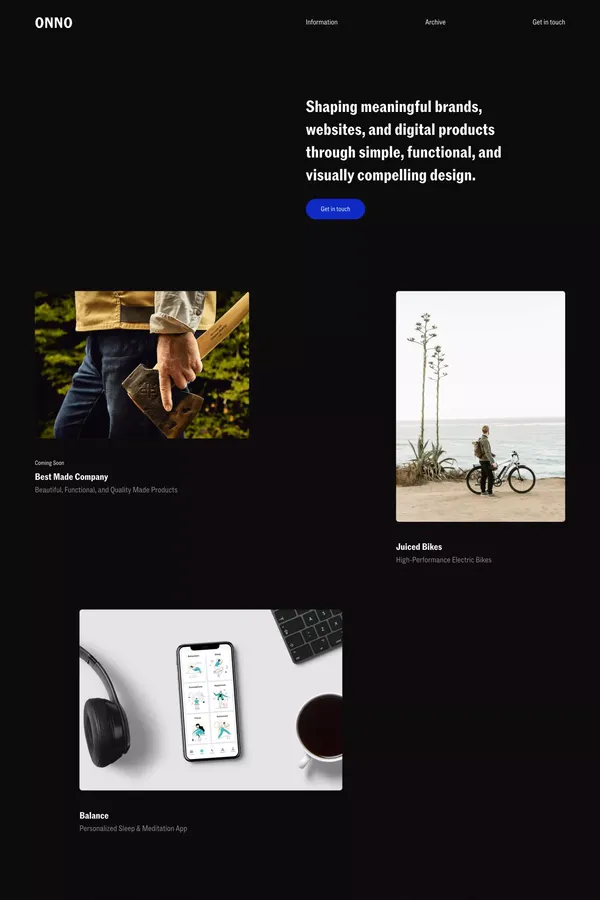 ONNO - Digital & Brand Design Studio - Portfolio design inspiration