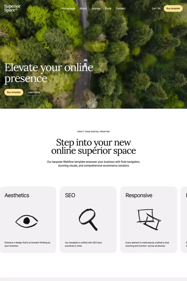 Superior Space Lite - Webflow Ecommerce website template