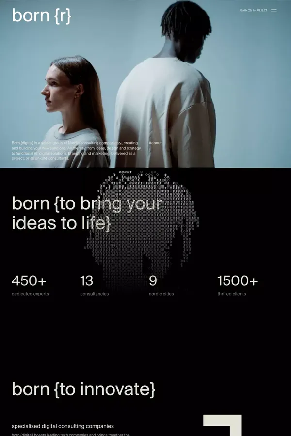 born{digital} – co-owner for founder led consulting companies - Portfolio design inspiration
