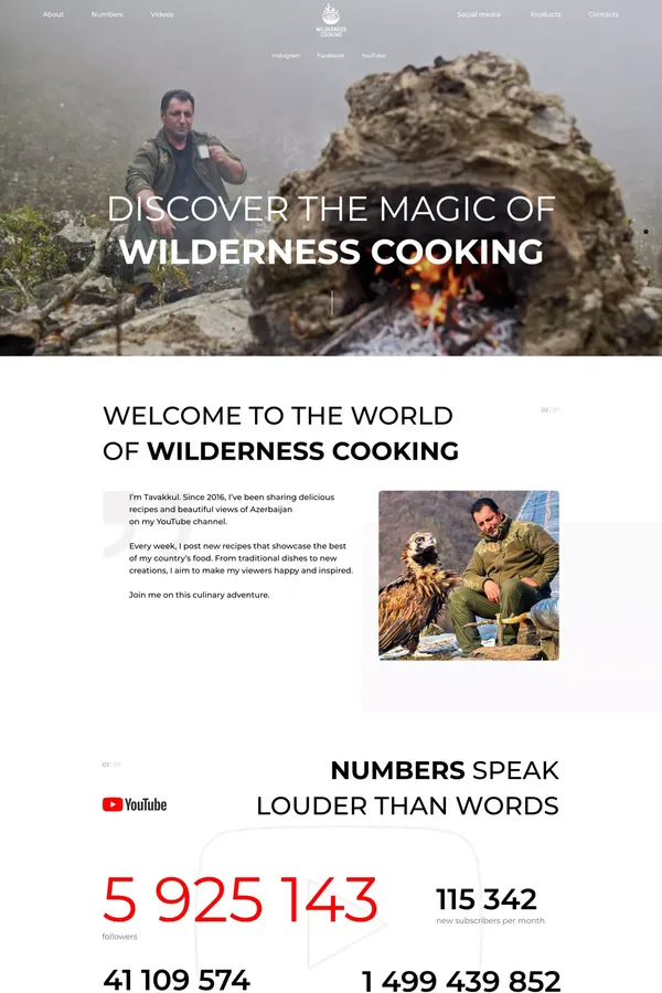 Discover the Magic of Wilderness cooking - Landing design inspiration