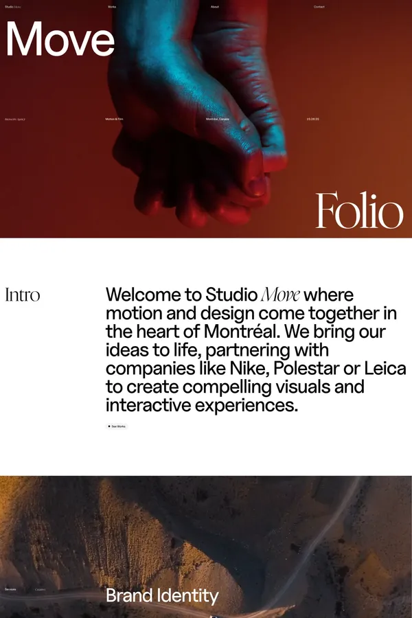Studio Move - Portfolio design inspiration
