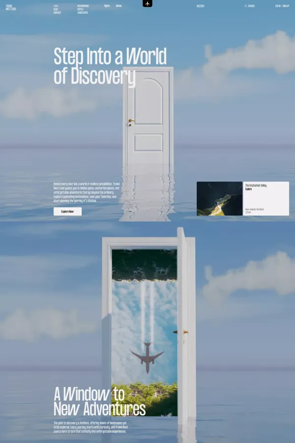 Travel Next Level - Landing design inspiration