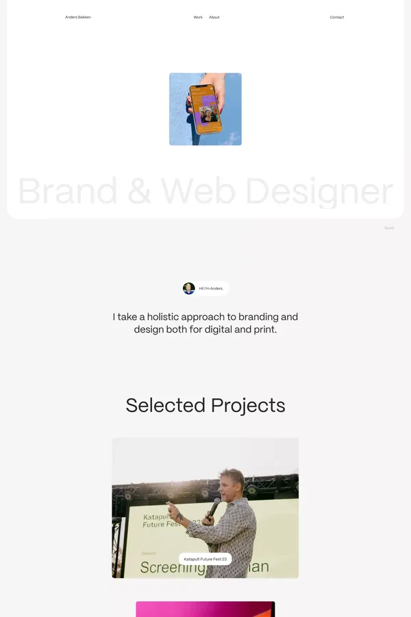 Anders Bakken | Brand & Web Designer - Portfolio design inspiration