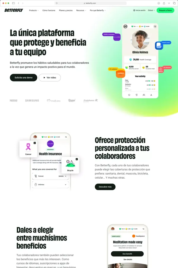 Betterfly: Transforma Hábitos en Impacto Positivo - Product page design inspiration