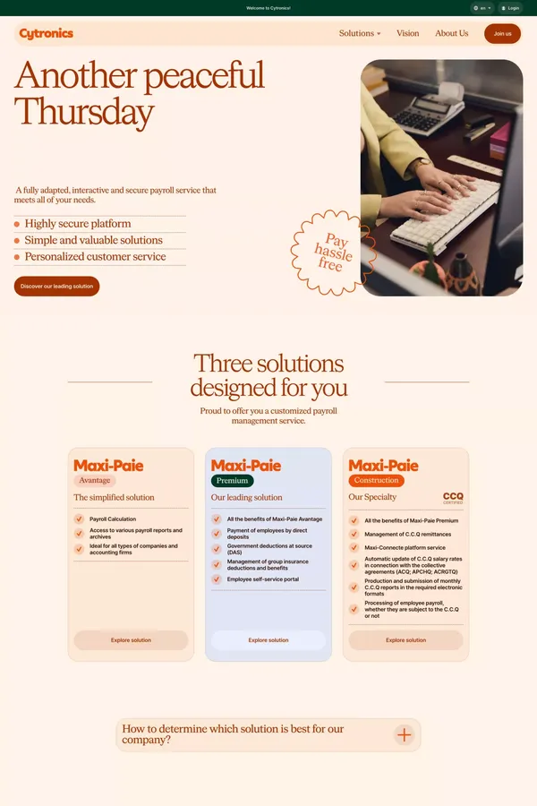 Cytronics - Landing design inspiration