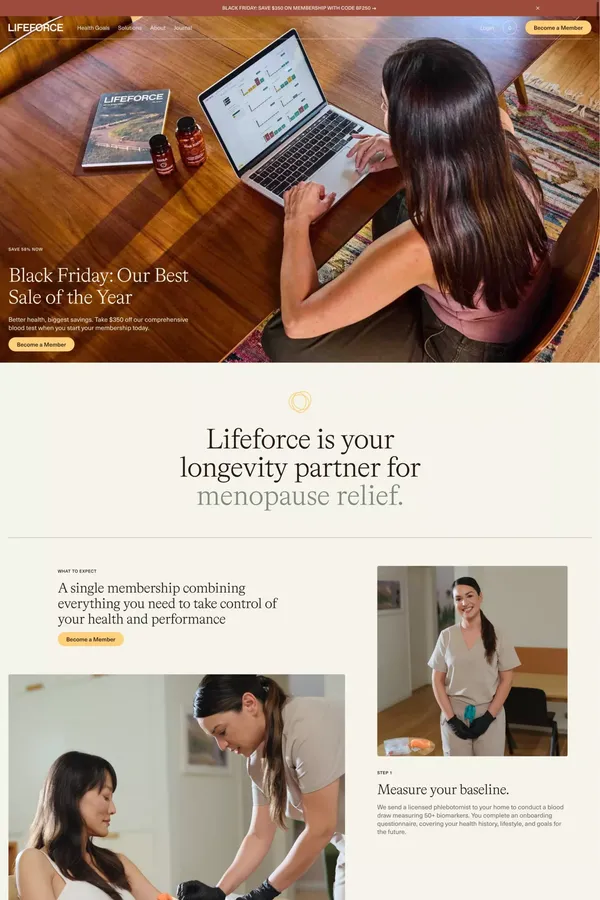 Lifeforce: Your Longevity Partner - Landing design inspiration