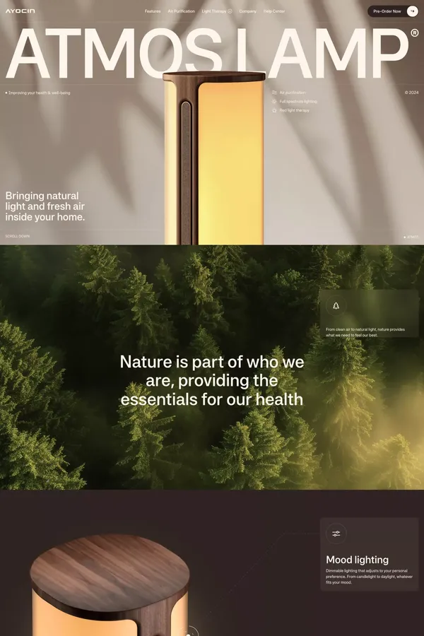 AYOCIN - Where design meets your well-being - Landing design inspiration