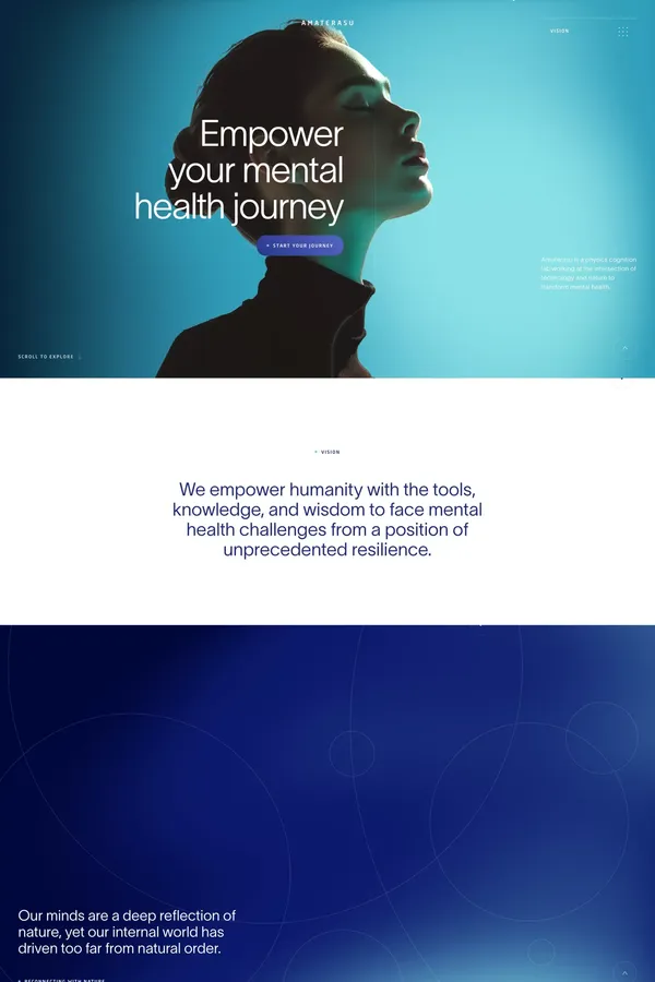 Amaterasu - Empower your mental health journey - Landing design inspiration