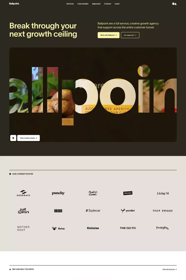Ballpoint · London-based creative growth agency - Portfolio design inspiration