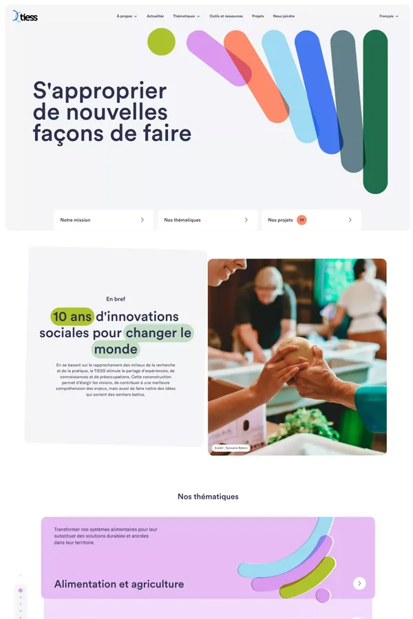 Territoires innovants en économie sociale et solidaire, le TIESS - Landing design inspiration