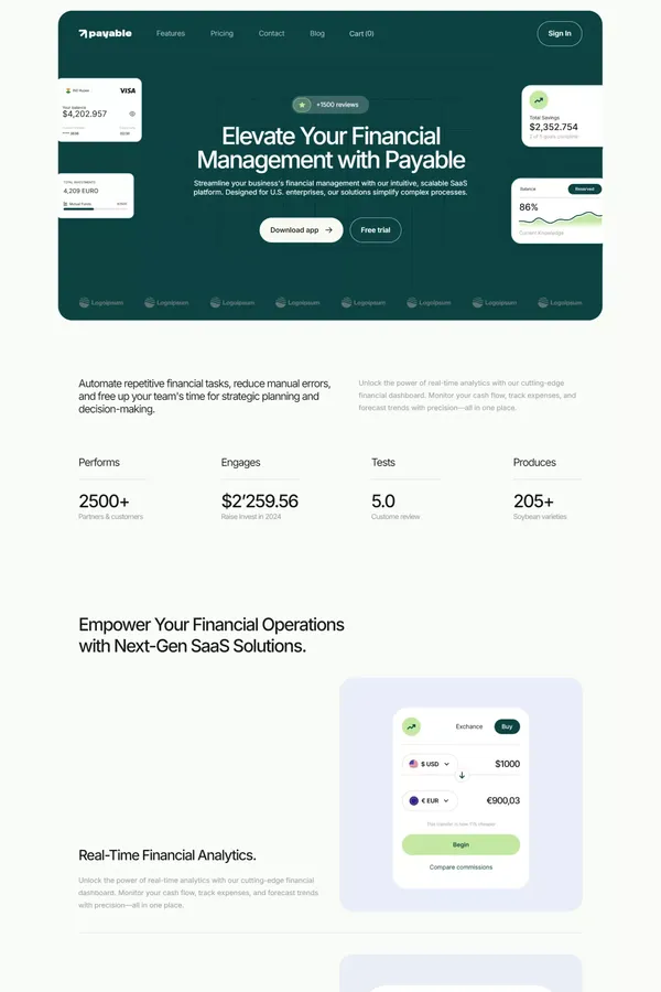 Payable - Webflow Ecommerce website template