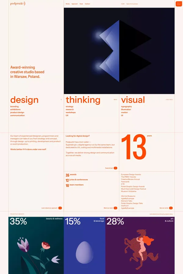 PODPUNKT Award-winning branding studio based in Warsaw - Portfolio design inspiration