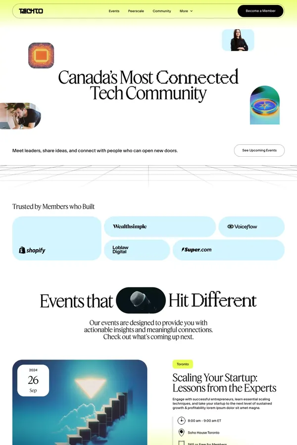 TechTO - Landing design inspiration