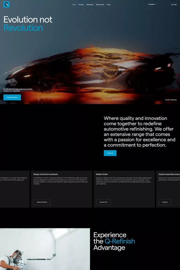 Q-Refinish - Landing design inspiration