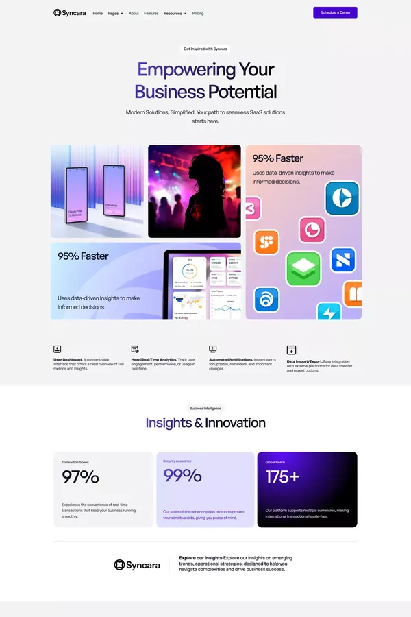 Syncara Website Page Template for Webflow