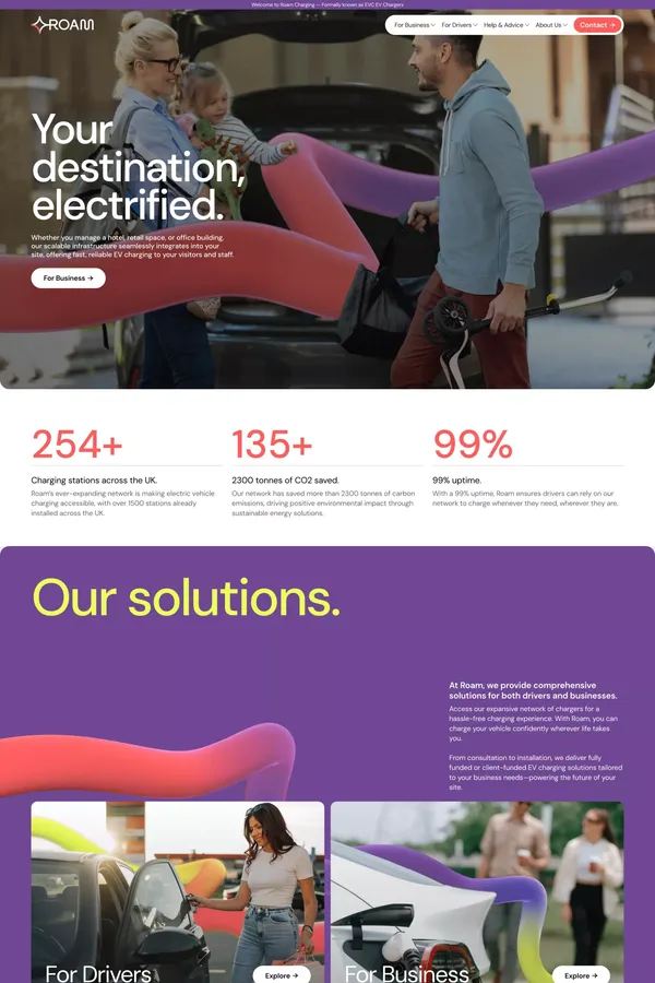 Roam Charging - Landing design inspiration