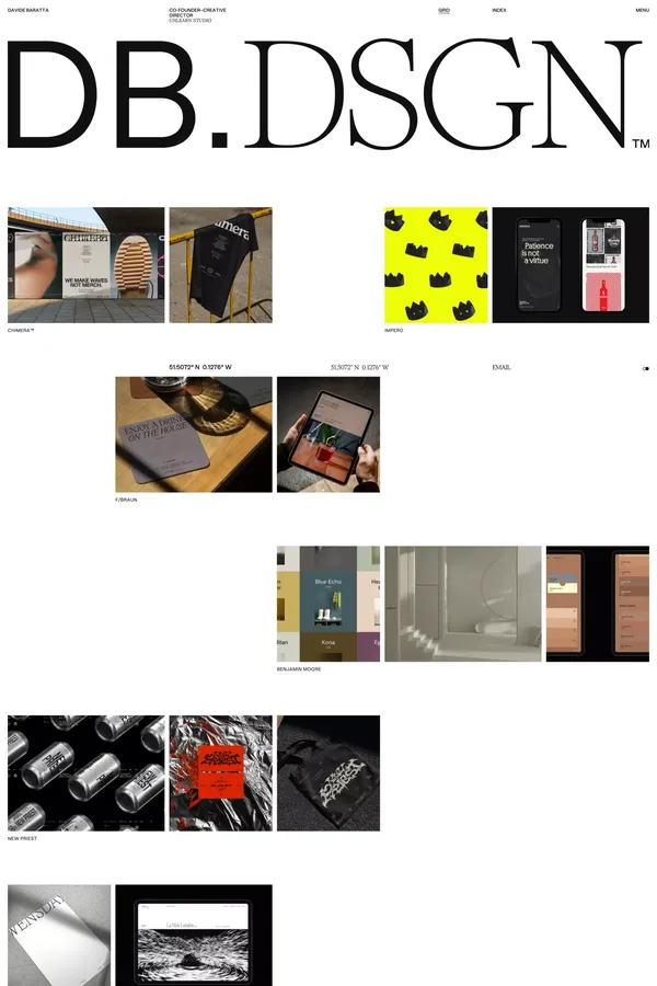 Davide Baratta - Creative Director and Co-Founder at Unlearn Studio - Portfolio design inspiration