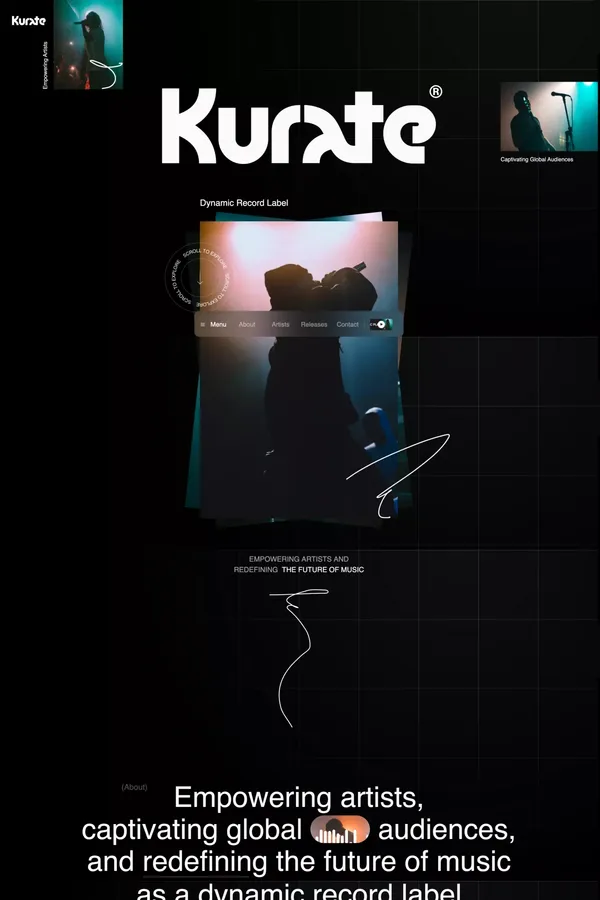 Kurate Music - Portfolio design inspiration