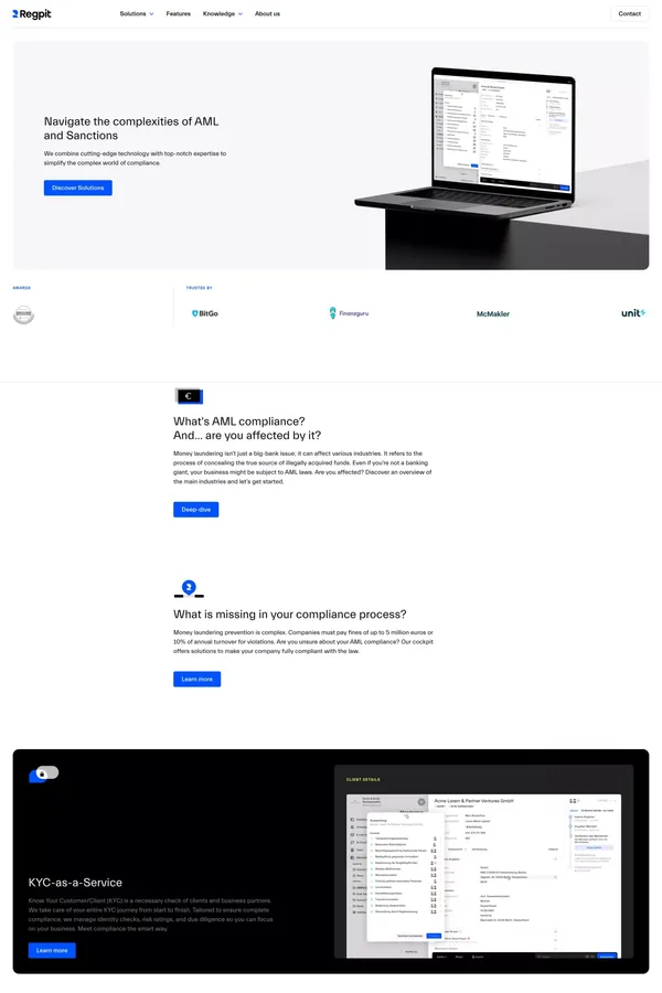 Regpit - Landing design inspiration
