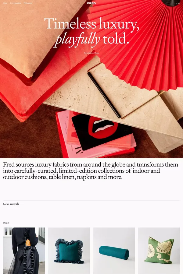 Fred - Ecommerce design inspiration