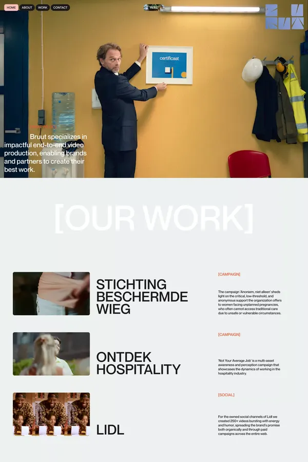 Bruut - Video production & distribution - Portfolio design inspiration
