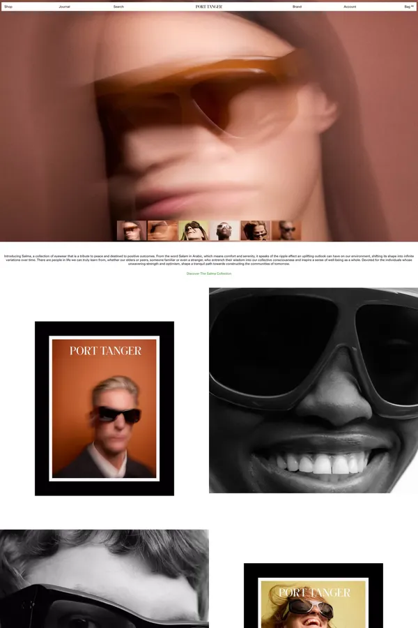Port Tanger Luxury Eyewear | Handmade in Japan - Ecommerce design inspiration