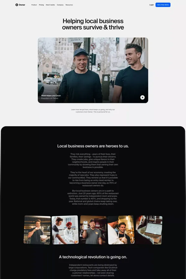 The Owner.com Story - About Us  design inspiration