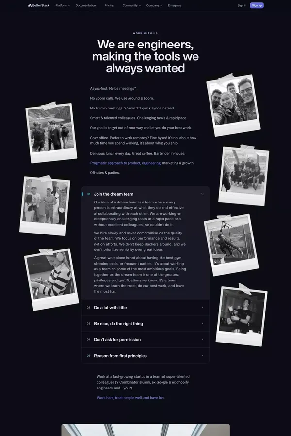Careers | Better Stack - Career design inspiration