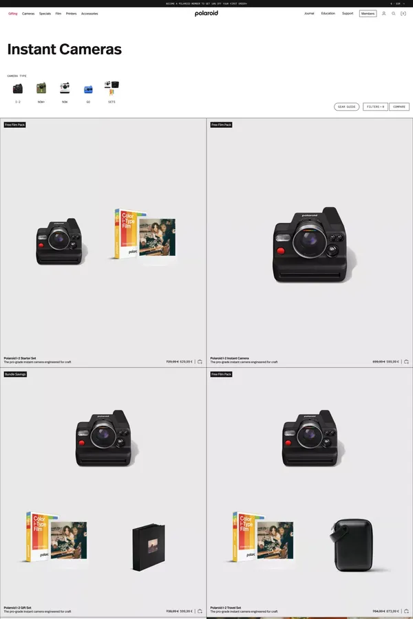Instant Cameras | Polaroid EU - Product listing design inspiration