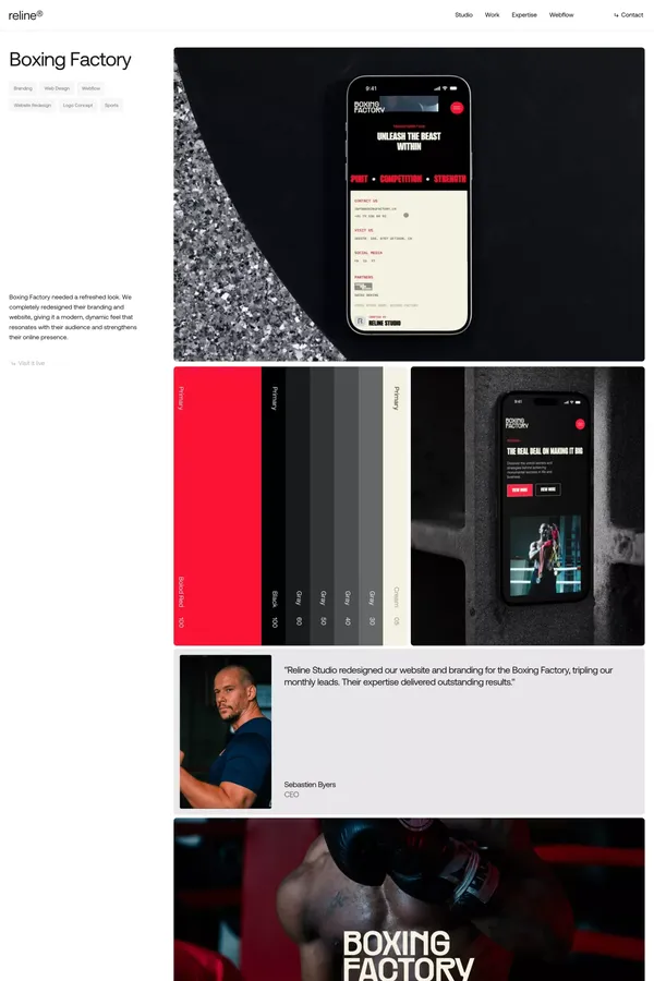 Boxing Factory by Reline Studio - Case Study design inspiration