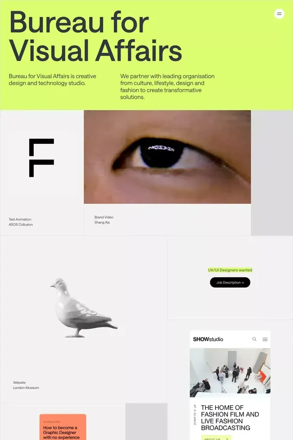 Bureau for Visual Affairs - Portfolio design inspiration