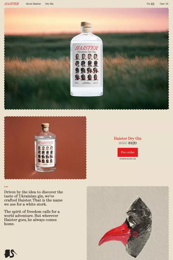 Haister - Your offline wild Ukrainian gin âº Haister â Ukrainian Dry Gin - Ecommerce design inspiration